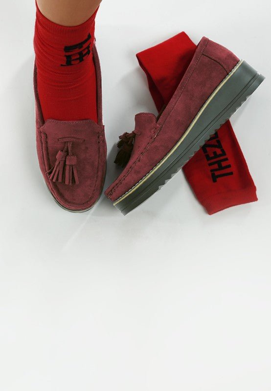 Daiki Platform Lug Sole Tassel Loafers - Loving It Shop