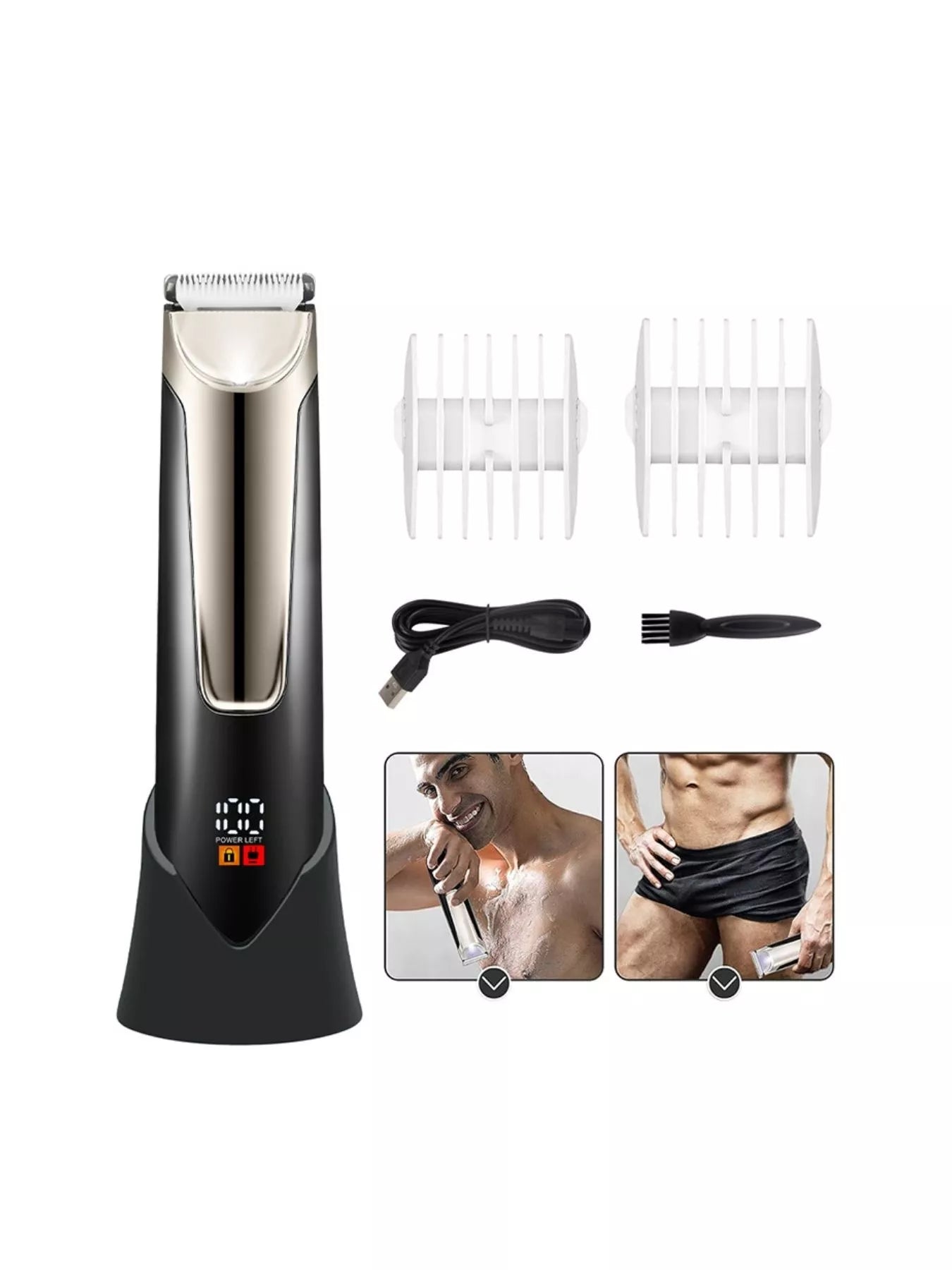 Men's Waterproof Electric Trimmer with LCD & Dock Charging - Loving It Shop