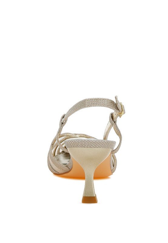 Daldra Kitten Heel Slingback Sandals - Loving It Shop