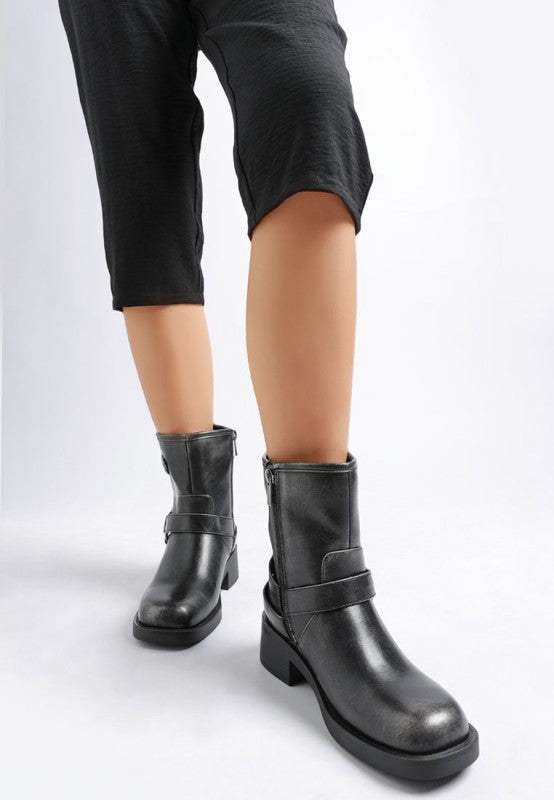 Caribou Harness Detail Biker Boots