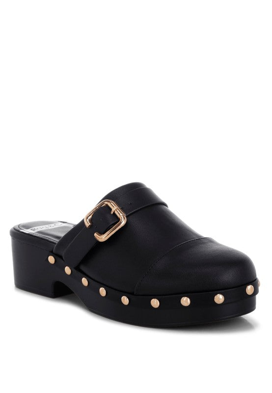 Pinto Studded Genuine Leather Clogs