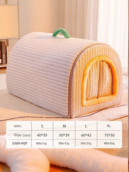 Cozy Polka Dot Pet Bed Cave with Handle - Loving It Shop