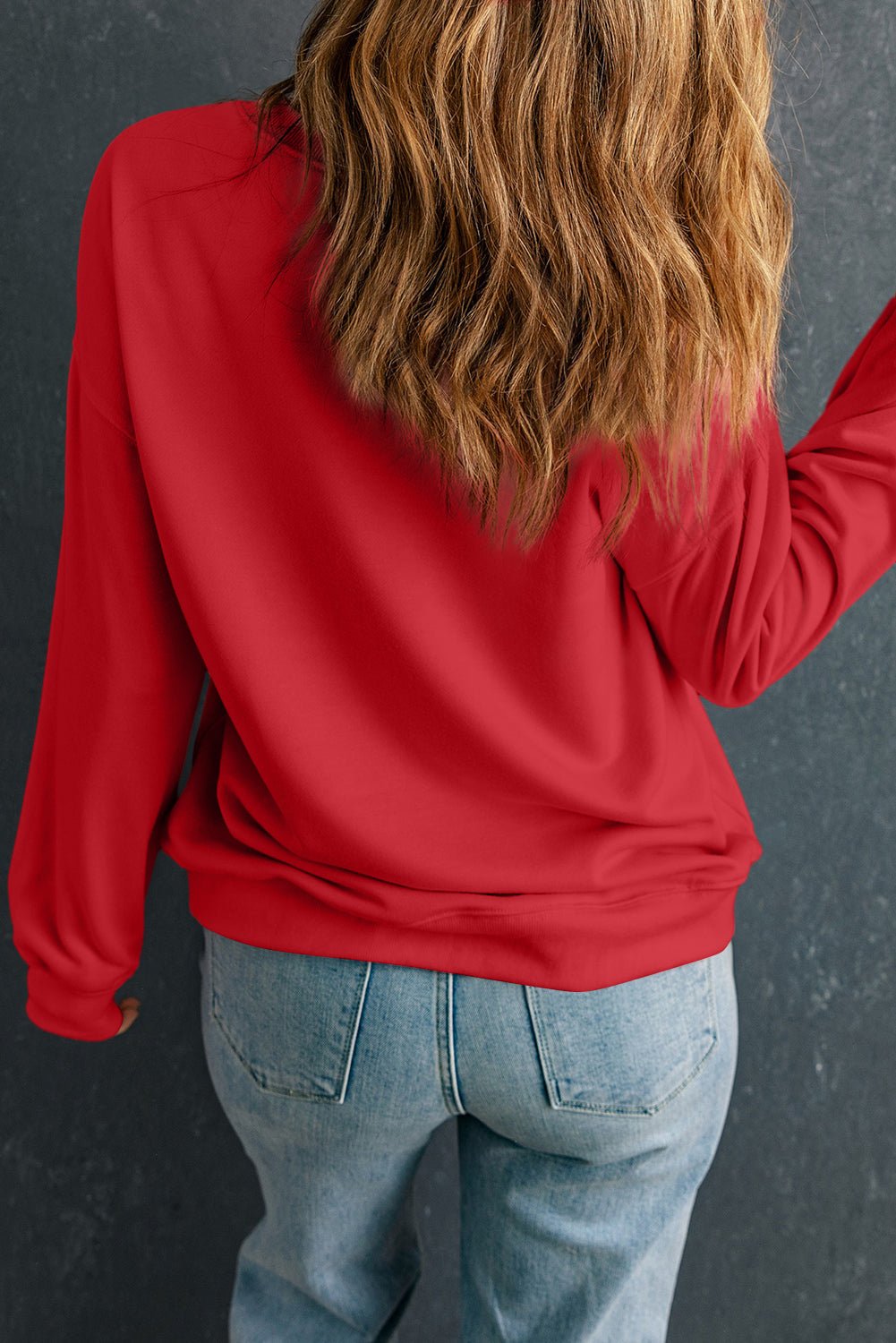 Red Love Printed Crewneck Valentines Pullover Sweatshirt - Loving It Shop