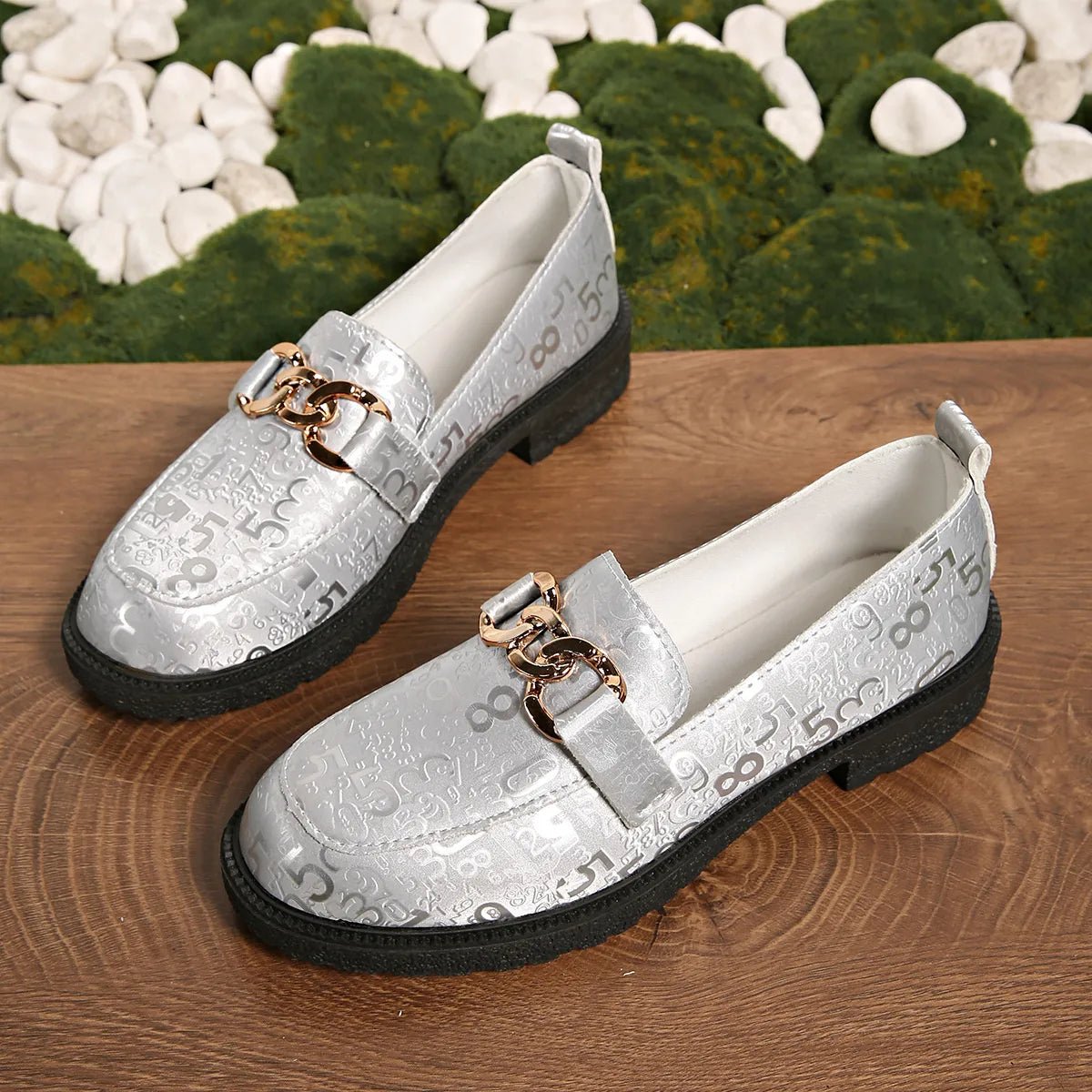 Round Toe Block Heels Loafers - Loving It Shop