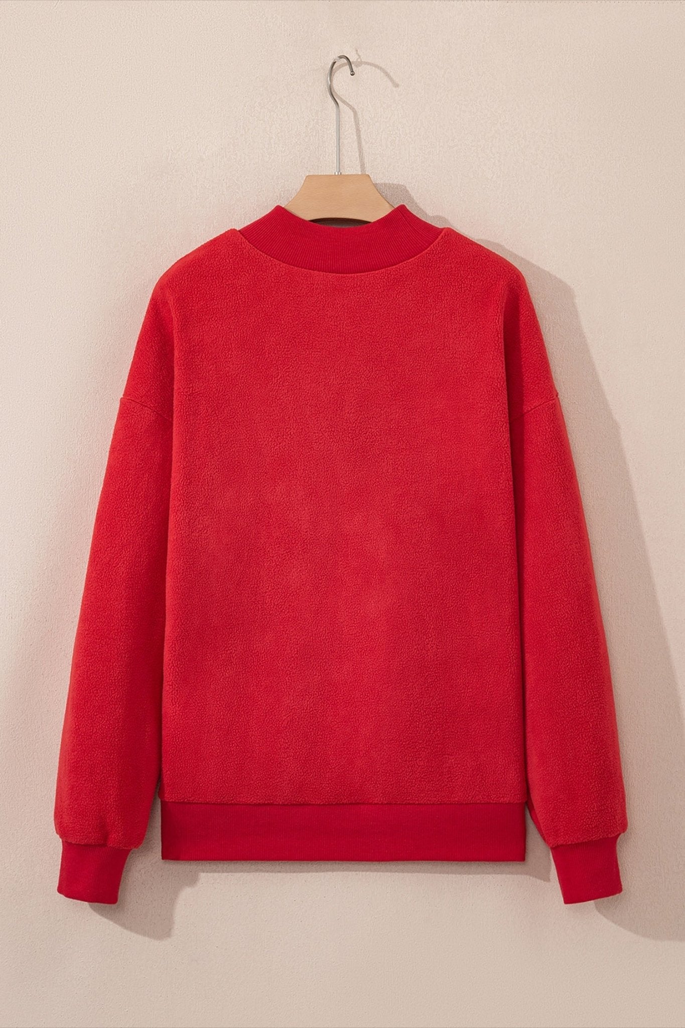 Racing Red Mock Neck Reversible USA/America Graphic Sweatshirt - Loving It Shop