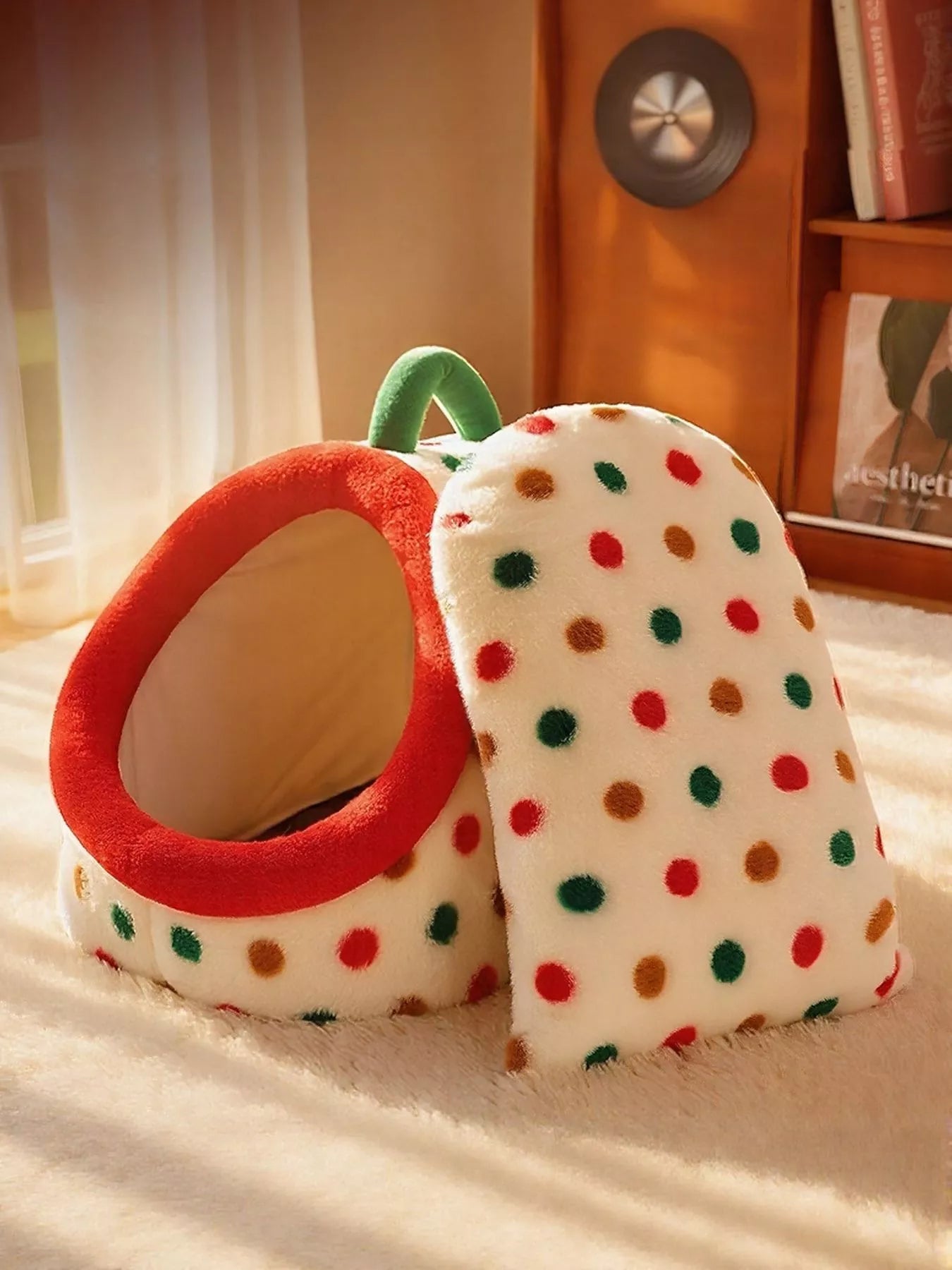 Cozy Polka Dot Pet Nest with Handle - Loving It Shop