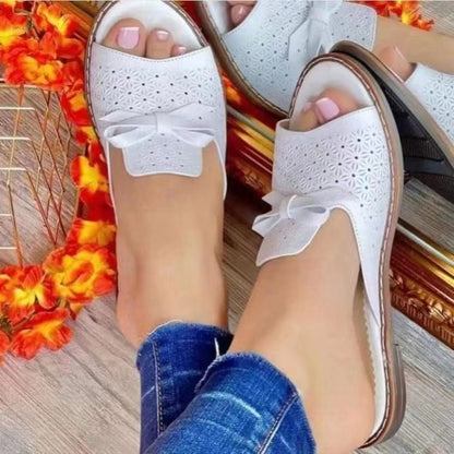 Flat Bottom Bow Wispy Air Breathable Fashion Beach Slippers