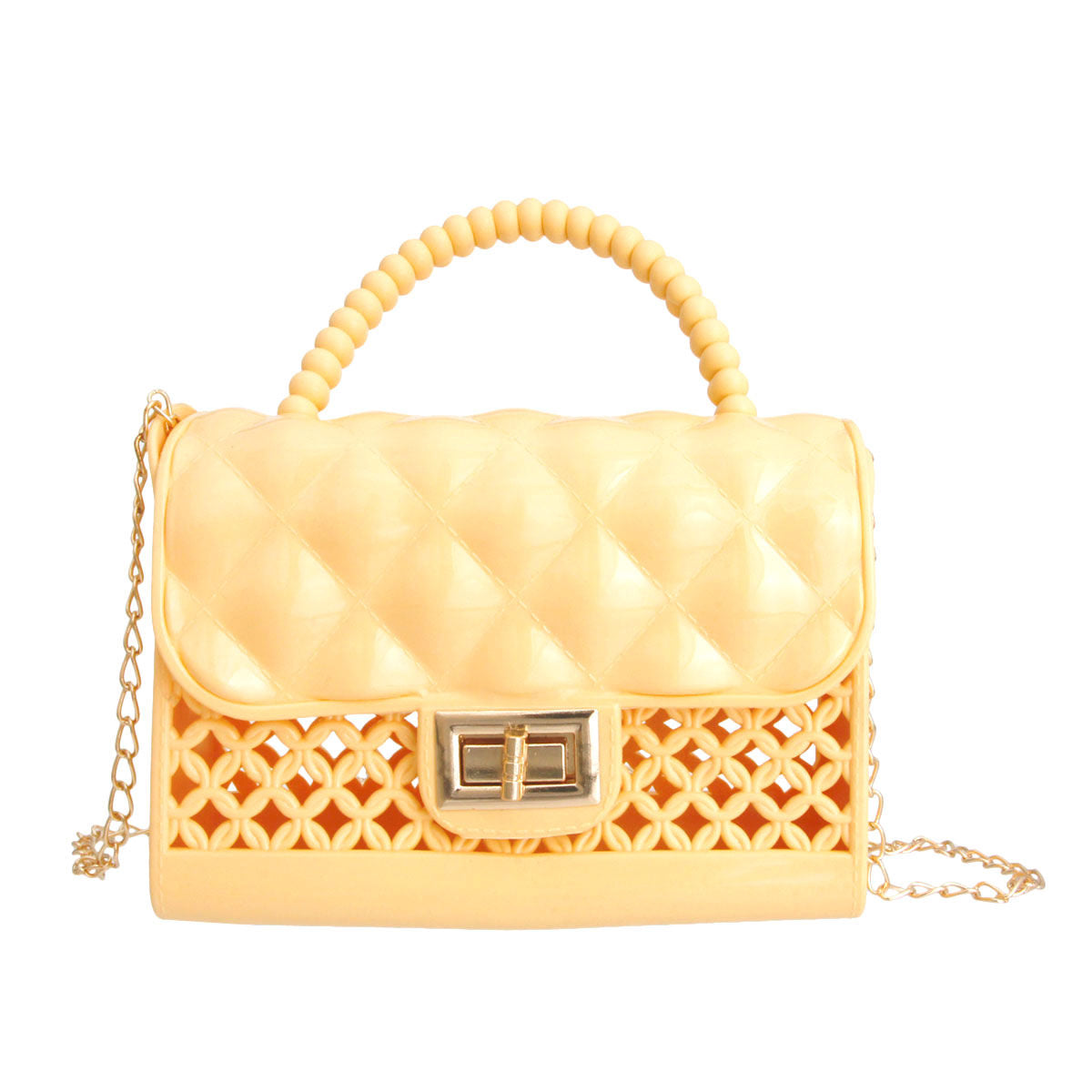 Fashion Handbag Yellow Jelly Mini Top Handle Crossbody Chic Stylish