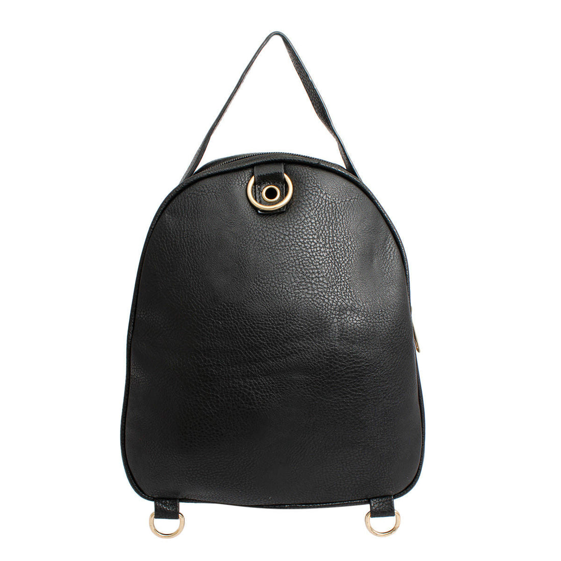 Small Black Rounded Backpack Handbag for Women – Stylish Casual Fashion Accessory