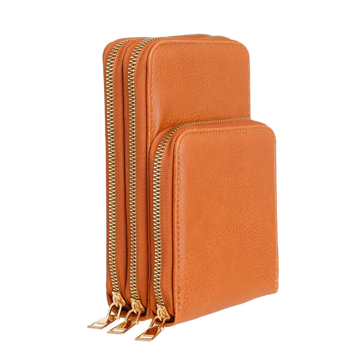 Fashion Handbag Camel Triple Pocket Crossbody Stylish Chic Accessory