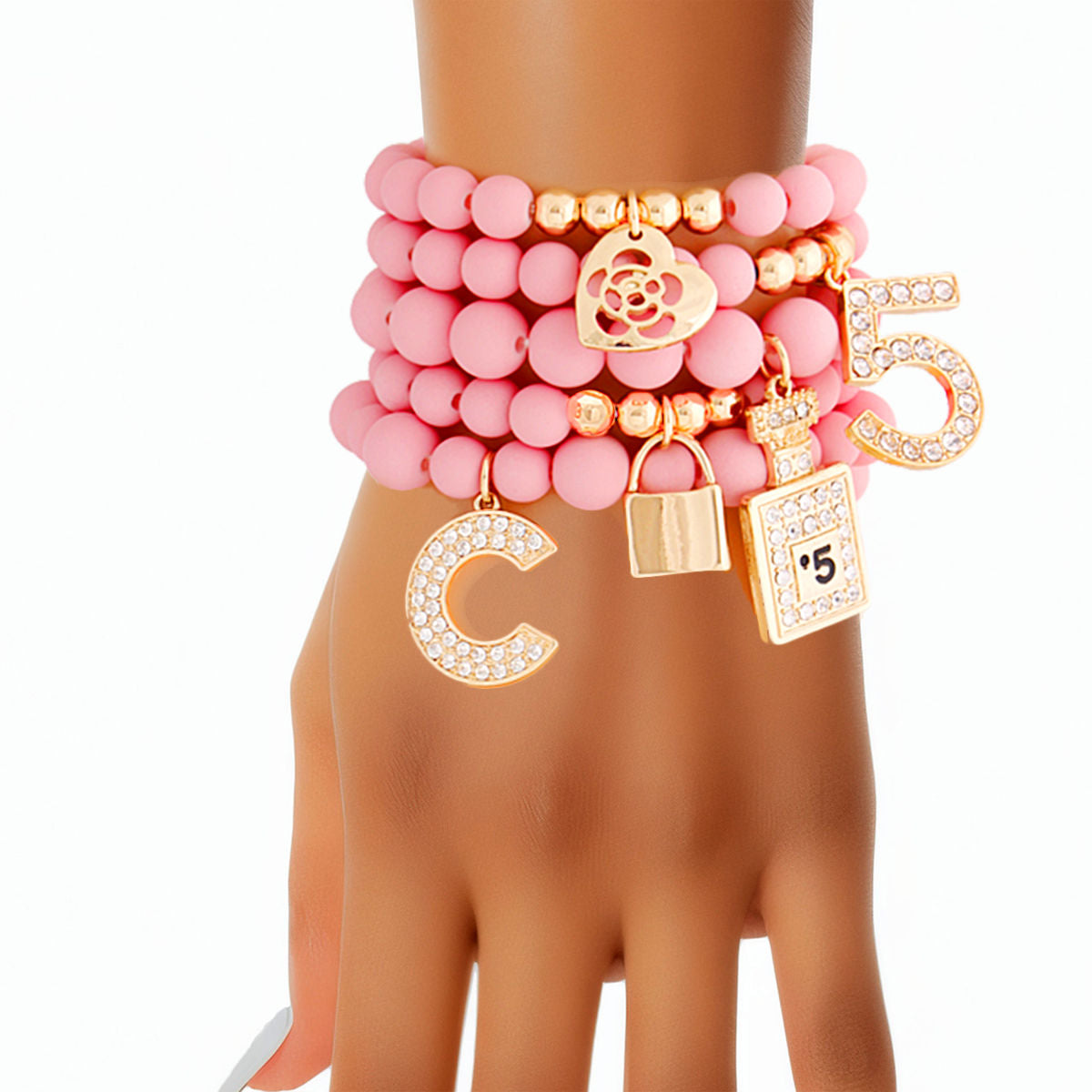 Charm Bracelets Matte Pink No. 5 Stylish Boutique Jewelry Accessory
