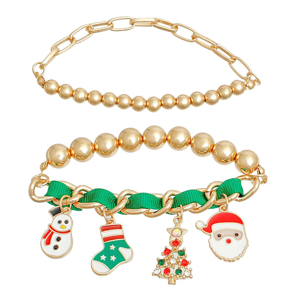 Bracelets Green Xmas Stocking Stylish Fashion Accessories
