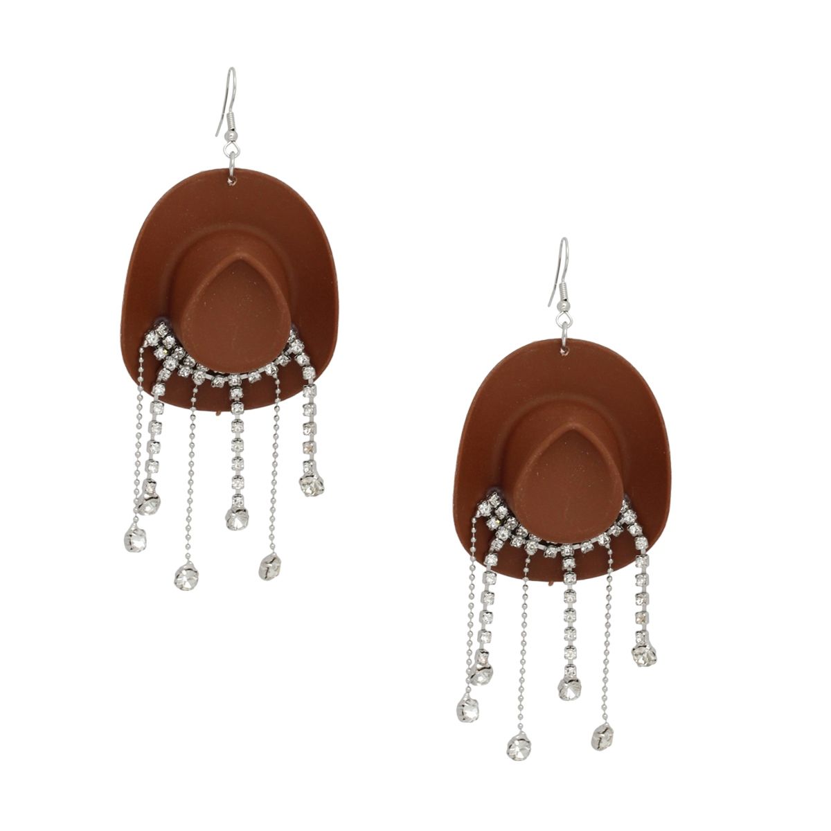 Fringe Brown Cowgirl Earrings Fish Hook Stylish Fashion Jewelry