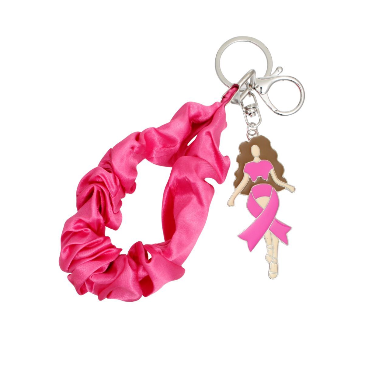 Wristlet Keychain Silver Pink Stylish Accessory for Women