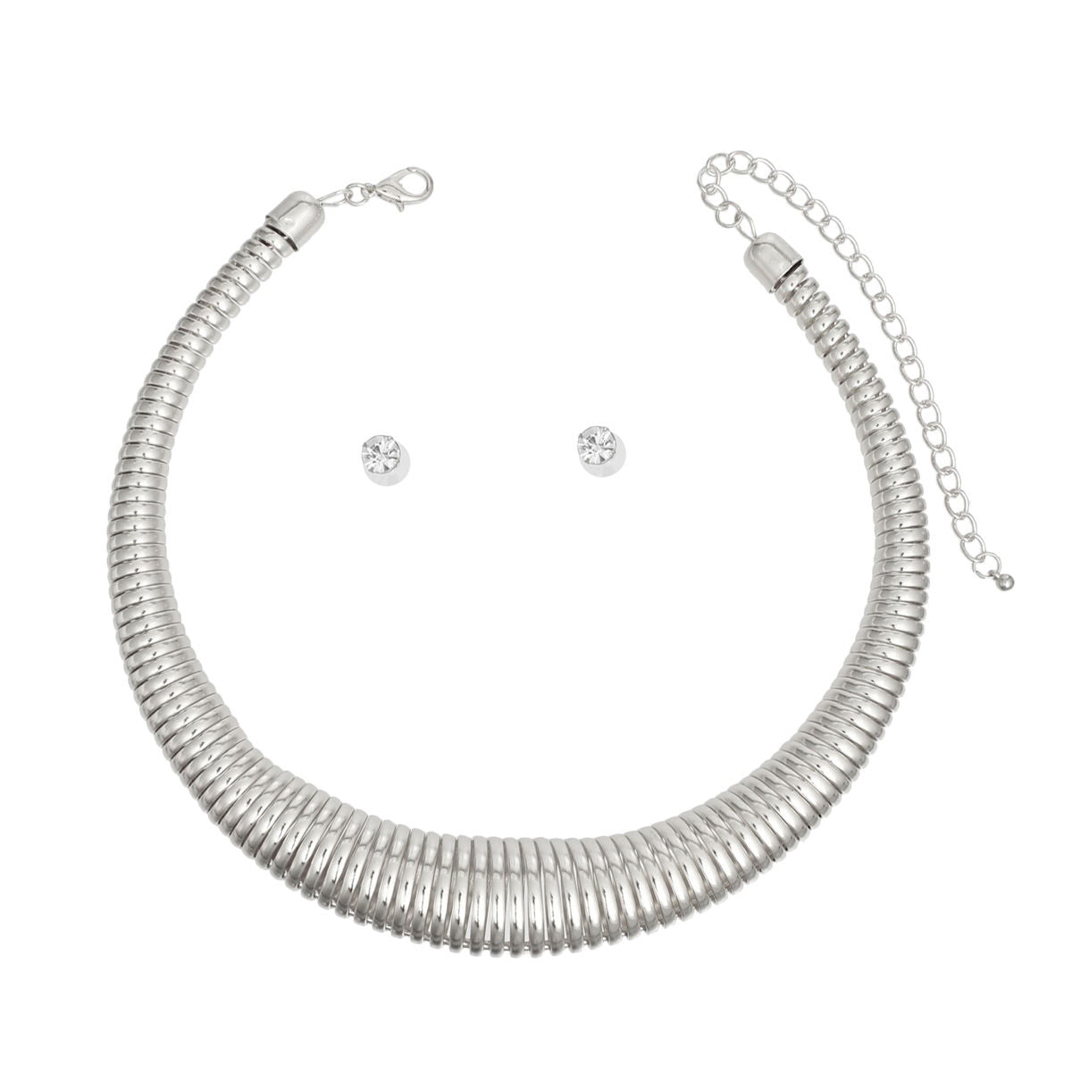 Silver Spring Coil Choker Necklace for Women Stylish Fashion Jewelry