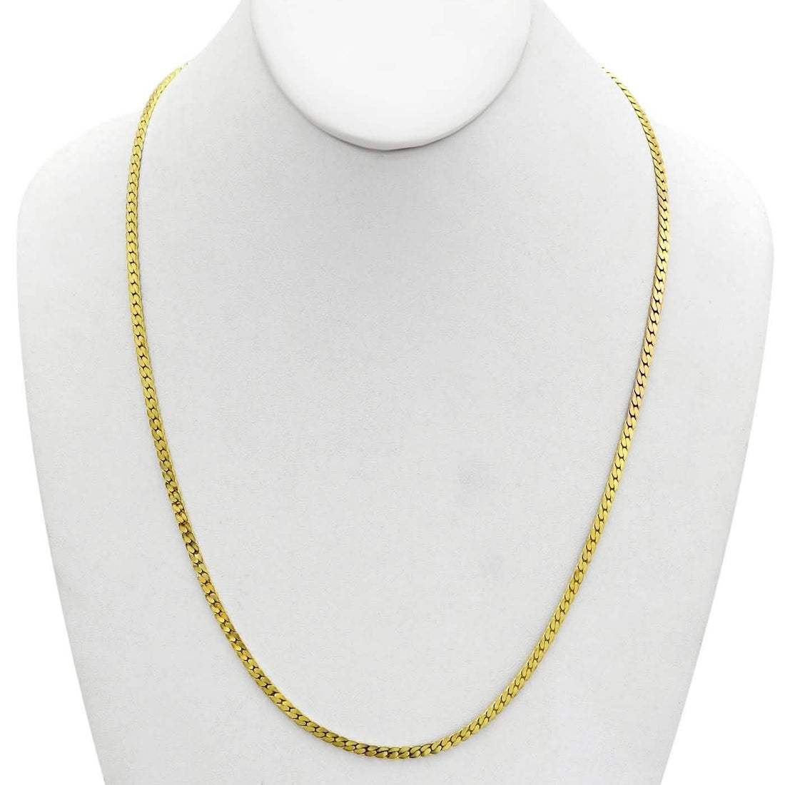 Gold Magic Herringbone Flat Chain Necklace - Size: 18"