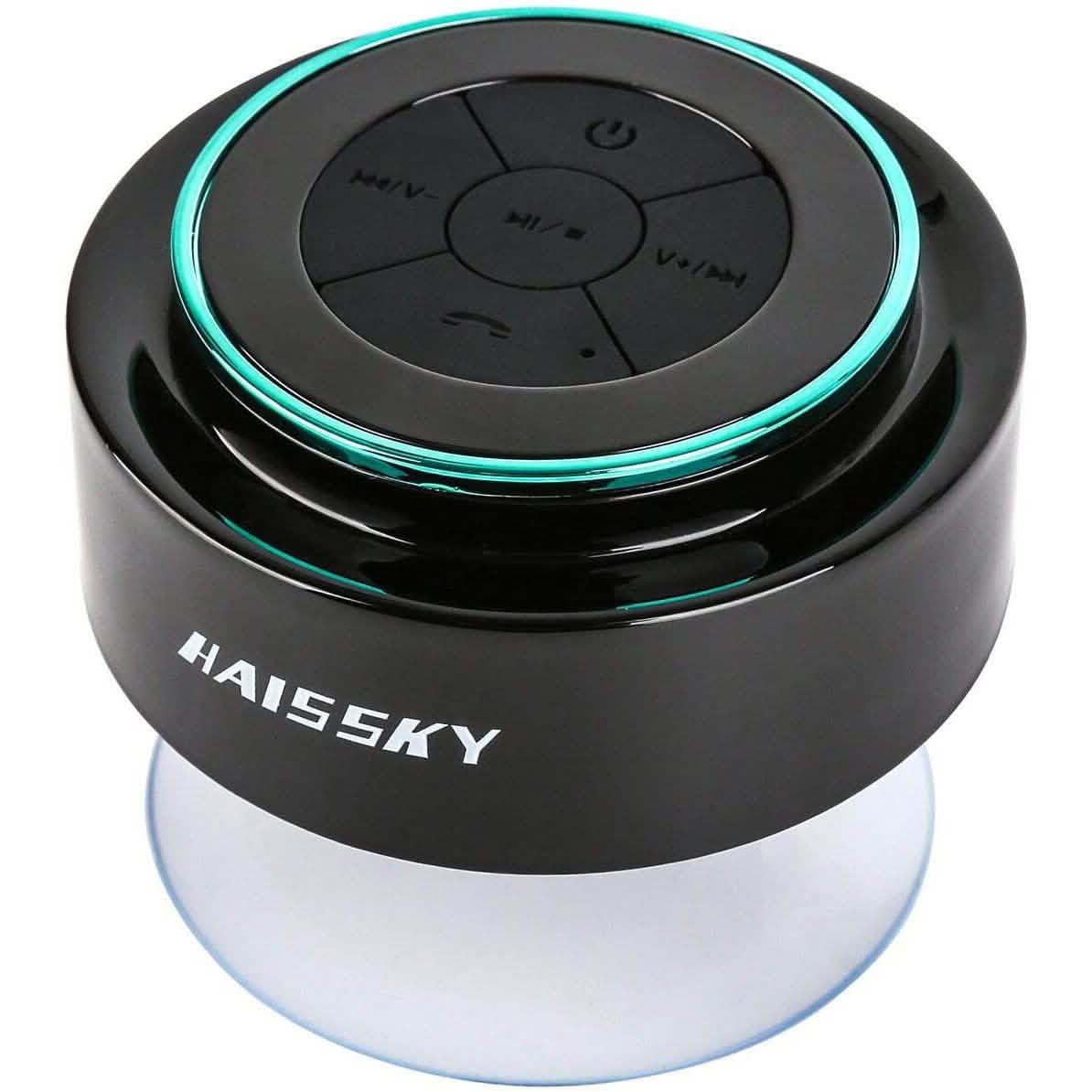 HAISSKY Portable Wireless Waterproof Speaker with FM Radio &amp; Suction Cup