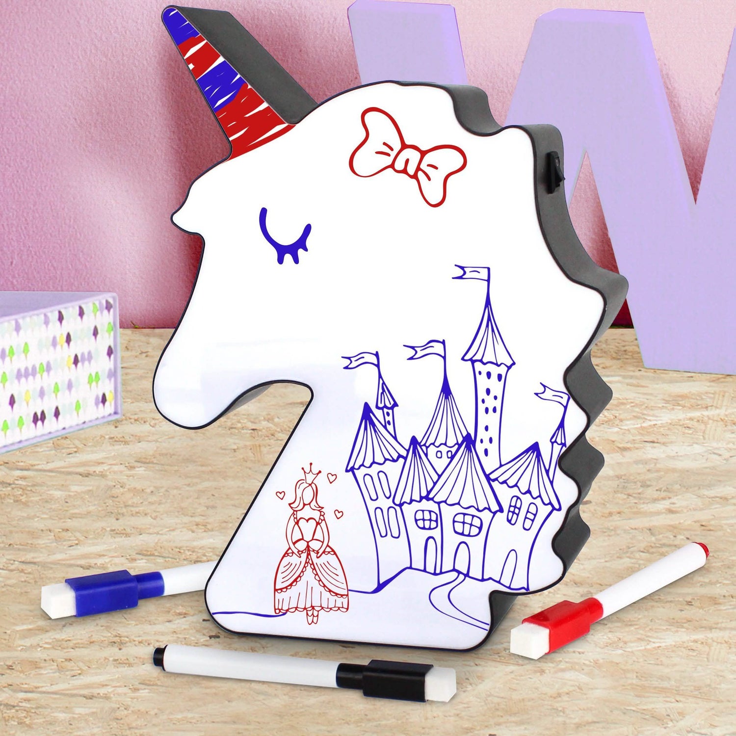 Hearth &amp; Haven Unicorn Led Light Up White Board Decorative Message Sign
