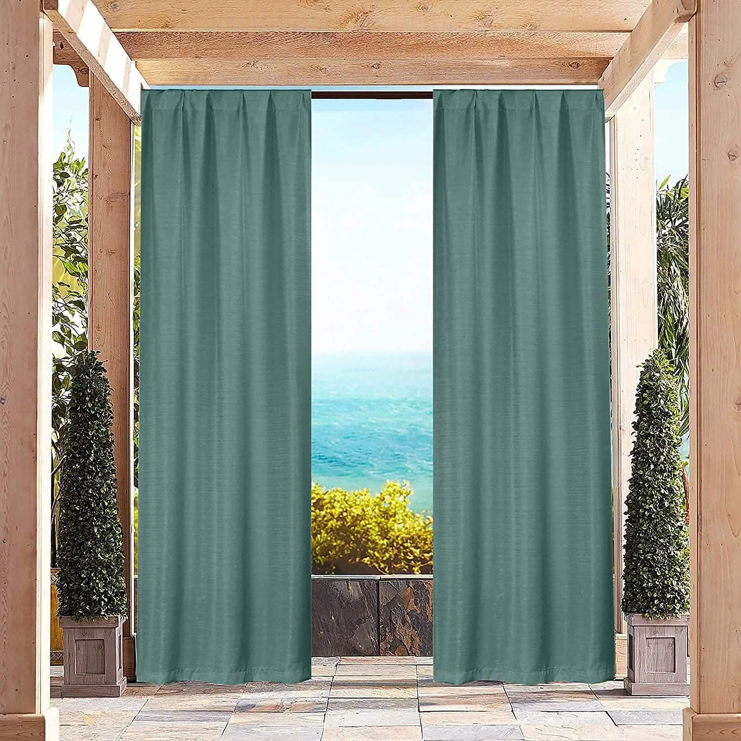Heavy-Textured Indoor-Outdoor Blackout Curtains Pair Panel