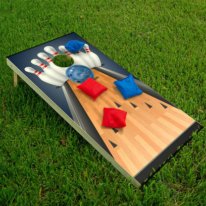 Bowling Lane - Cornhole Board Wrap - Set of 2