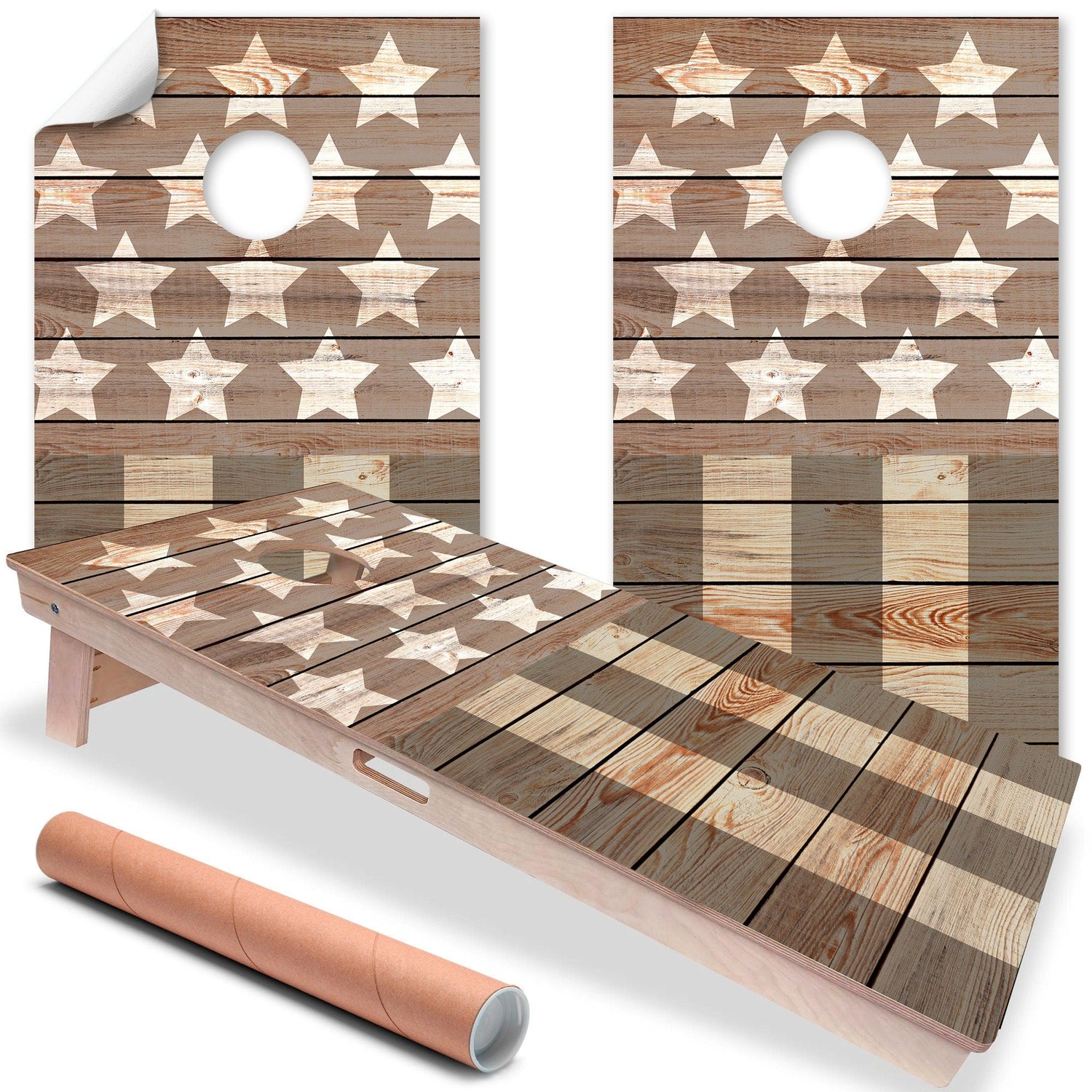 Stars &amp; Stripes - Cornhole Board Wrap - Set of 2