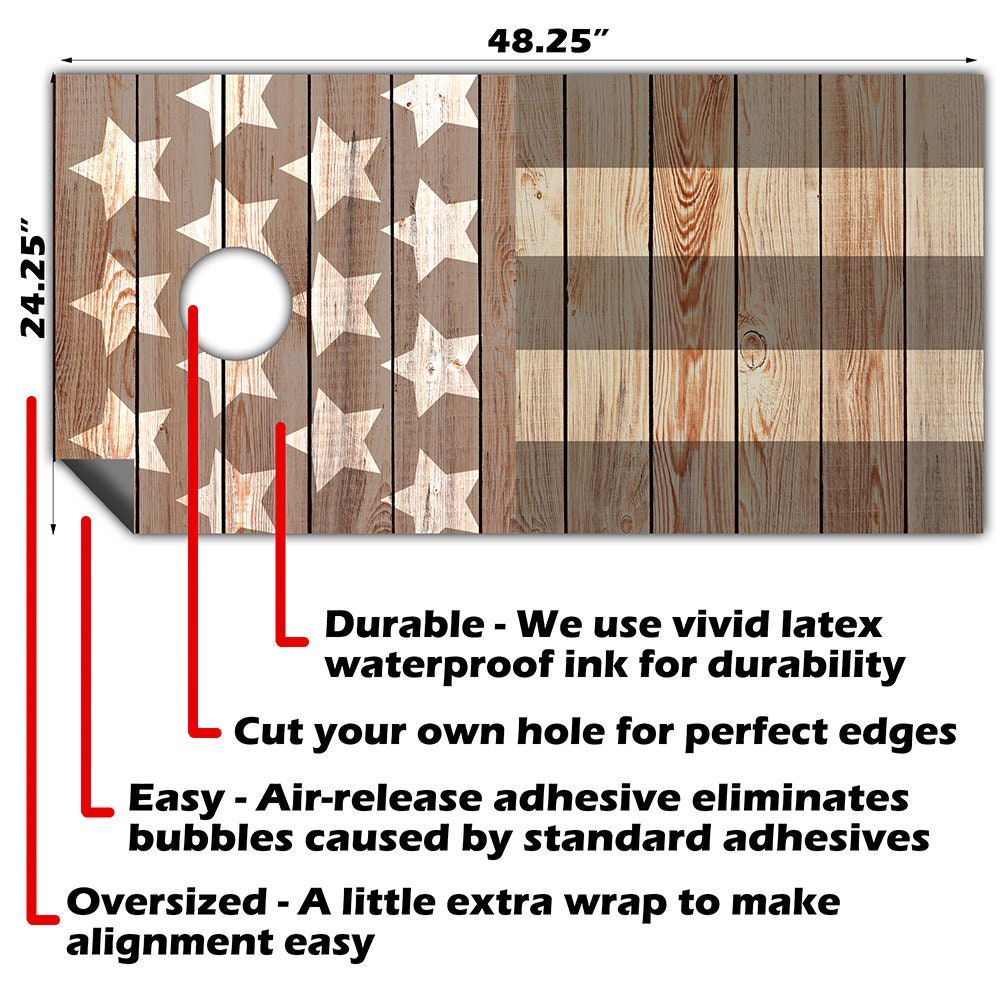 Stars &amp; Stripes - Cornhole Board Wrap - Set of 2