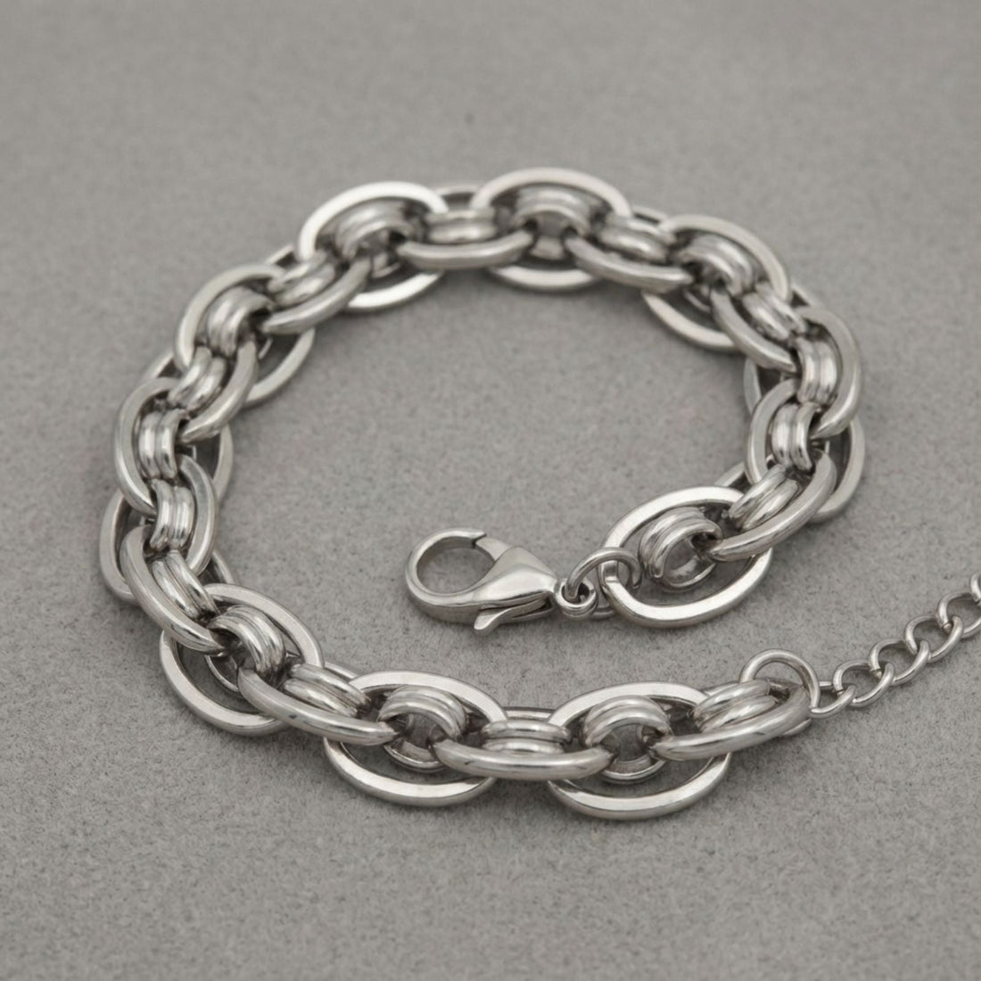 Stainless Steel Chain Bracelet 8mm Silver Handmade Stylish Jewelry