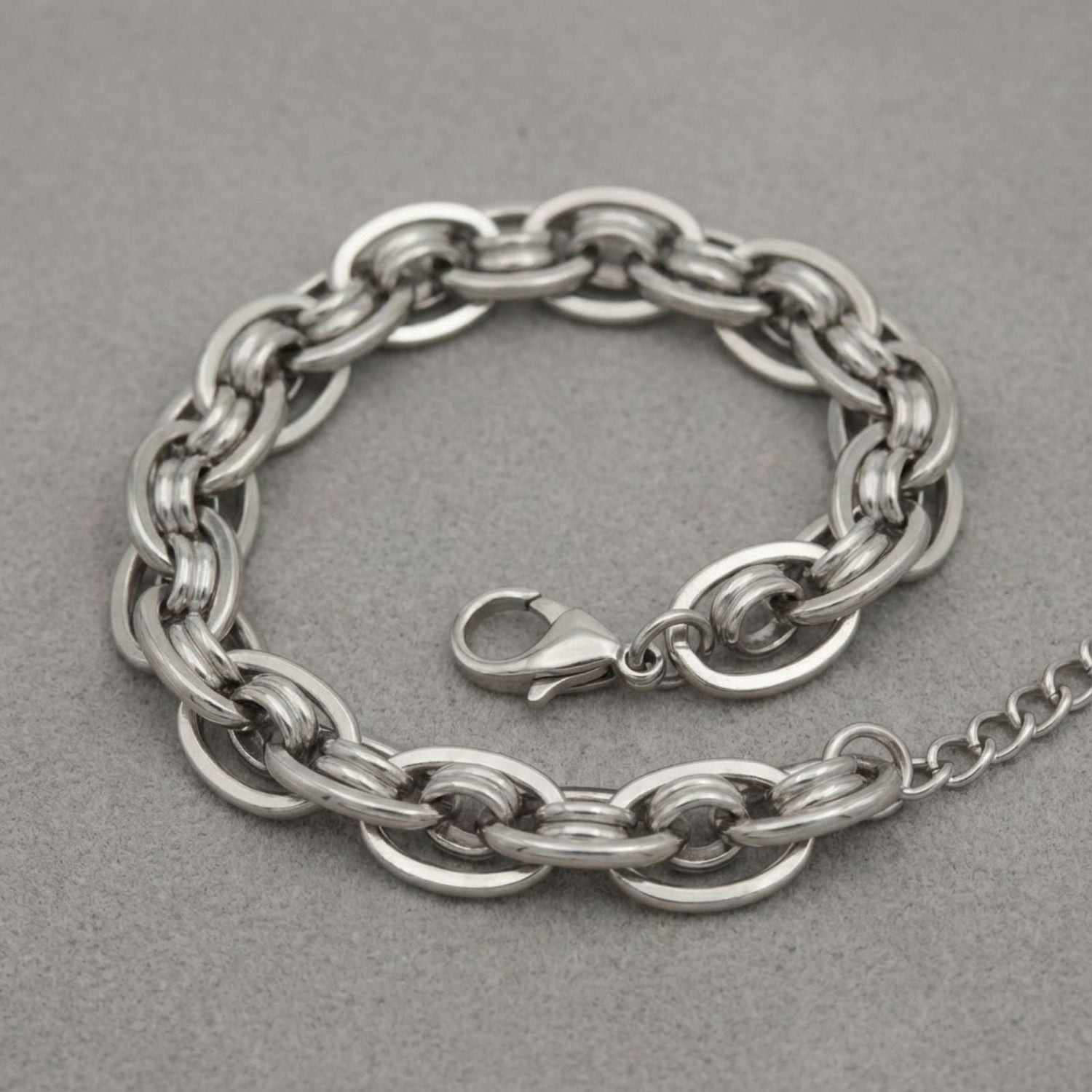 Stainless Steel Chain Bracelet 8mm Silver Handmade Stylish Jewelry