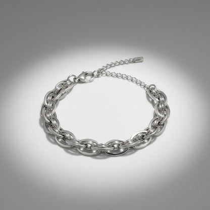 Stainless Steel Chain Bracelet 8mm Silver Handmade Stylish Jewelry