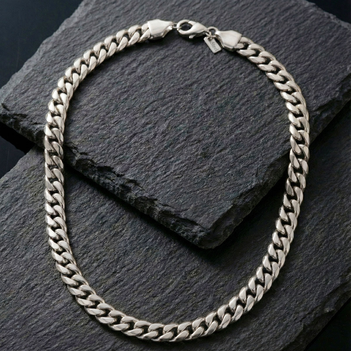 Men’s Stainless Steel 8mm Miami Chain Necklace 20in Trendy Jewelry