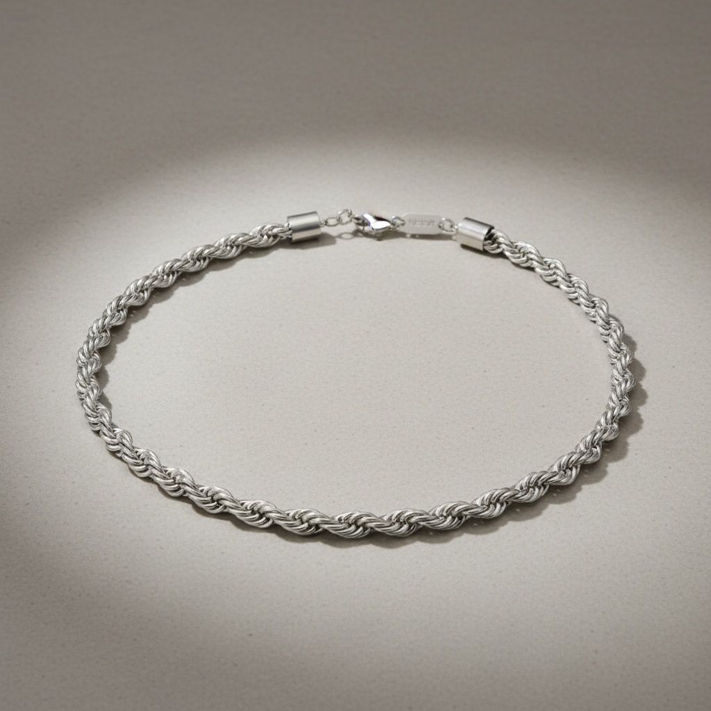 Men’s Stainless Steel Rope Chain Necklace 8mm 20in Stylish Casual Jewelry
