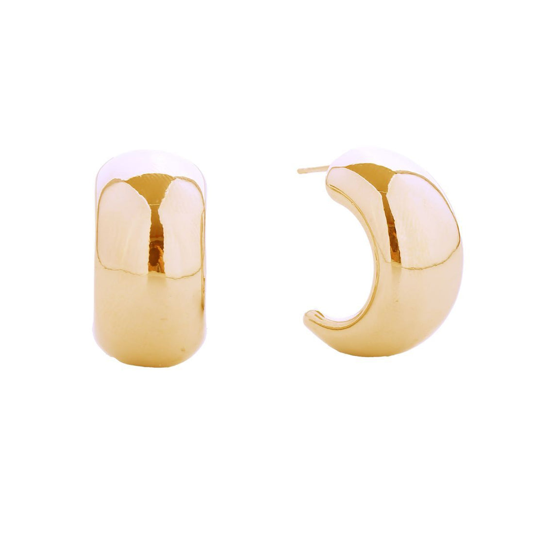 Small 14K Gold Hoop Earrings with Moon Design for Women – Stylish Fashion Jewelry