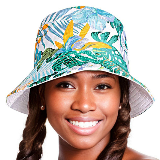 Reversible Green Tropical Hat – Stylish Casual Fashion Accessory