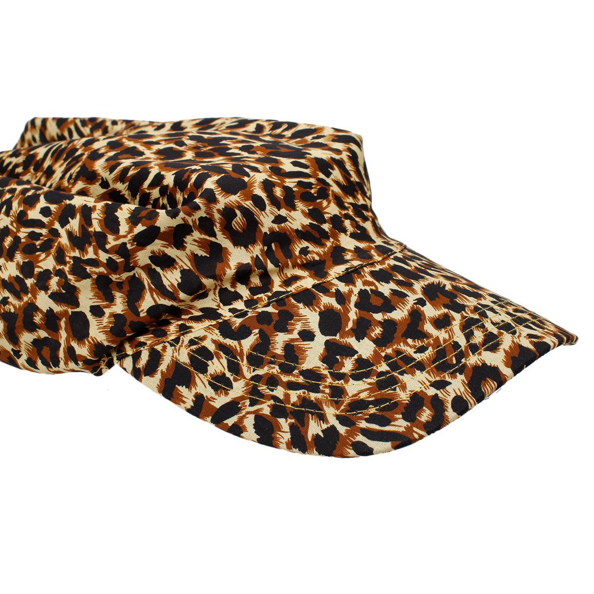 Women’s Baseball Cap with Leopard Print Scarf Detail – Trendy Casual Hat