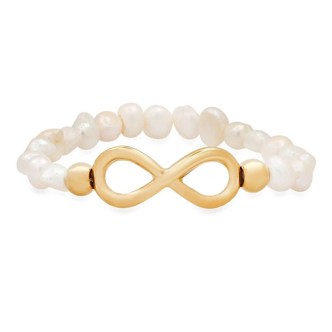 Ladies Freshwater Pearls and Infinity Charm Bracelet