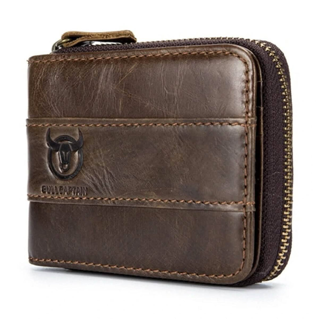 Leather Tri-Fold Anti-Magnetic Vintage 11 Card Slot Men&
