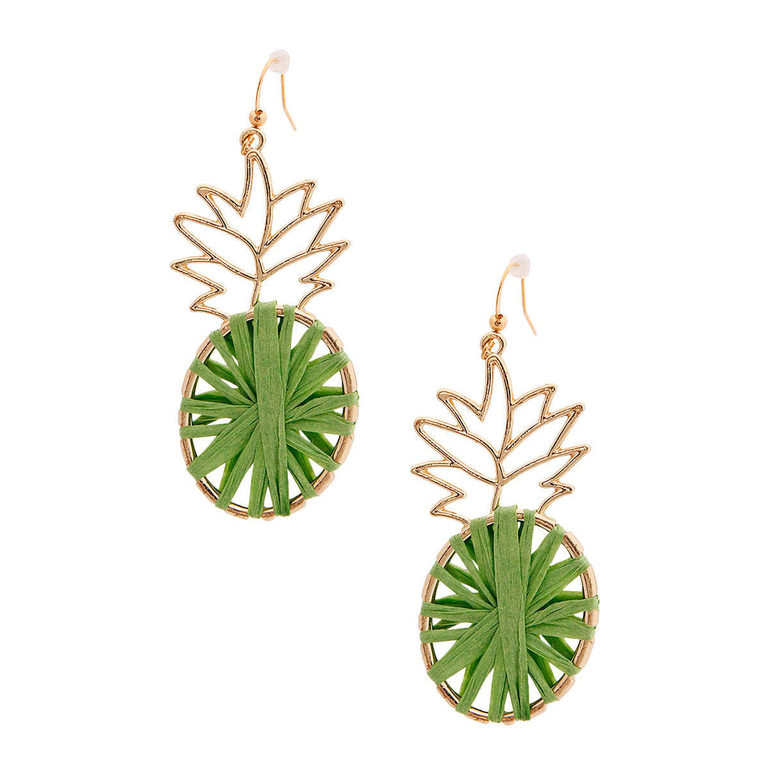 Statement Green Raffia Pineapple Earrings – Trendy Fashion Jewelry Accessory