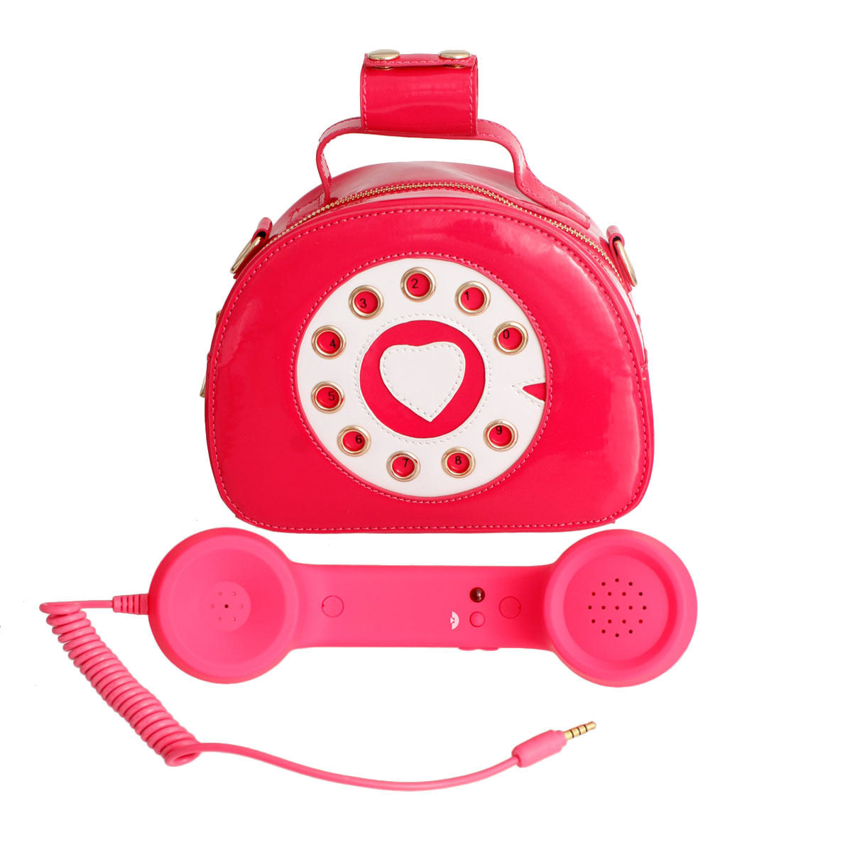 Fashion Rotary Phone AUX Bag in Fuchsia – Trendy Accessory
