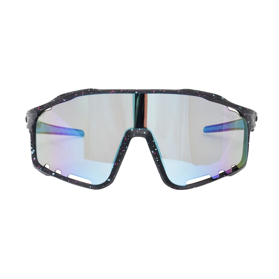 Sport Sunglasses Black Splatter Mirror Stylish Eyewear