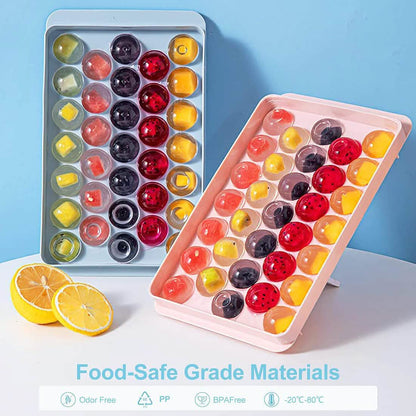 Lid &amp; Bin Ice Ball Maker Mold for Freezer