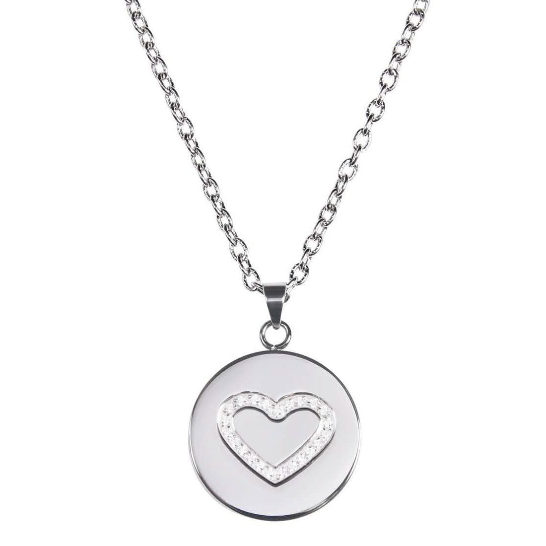 Love, Faith, &amp; Survival Cubic Zirconia Disc Necklace