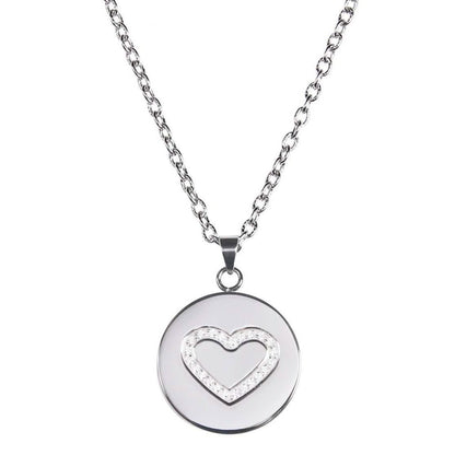 Love, Faith, &amp; Survival Cubic Zirconia Disc Necklace