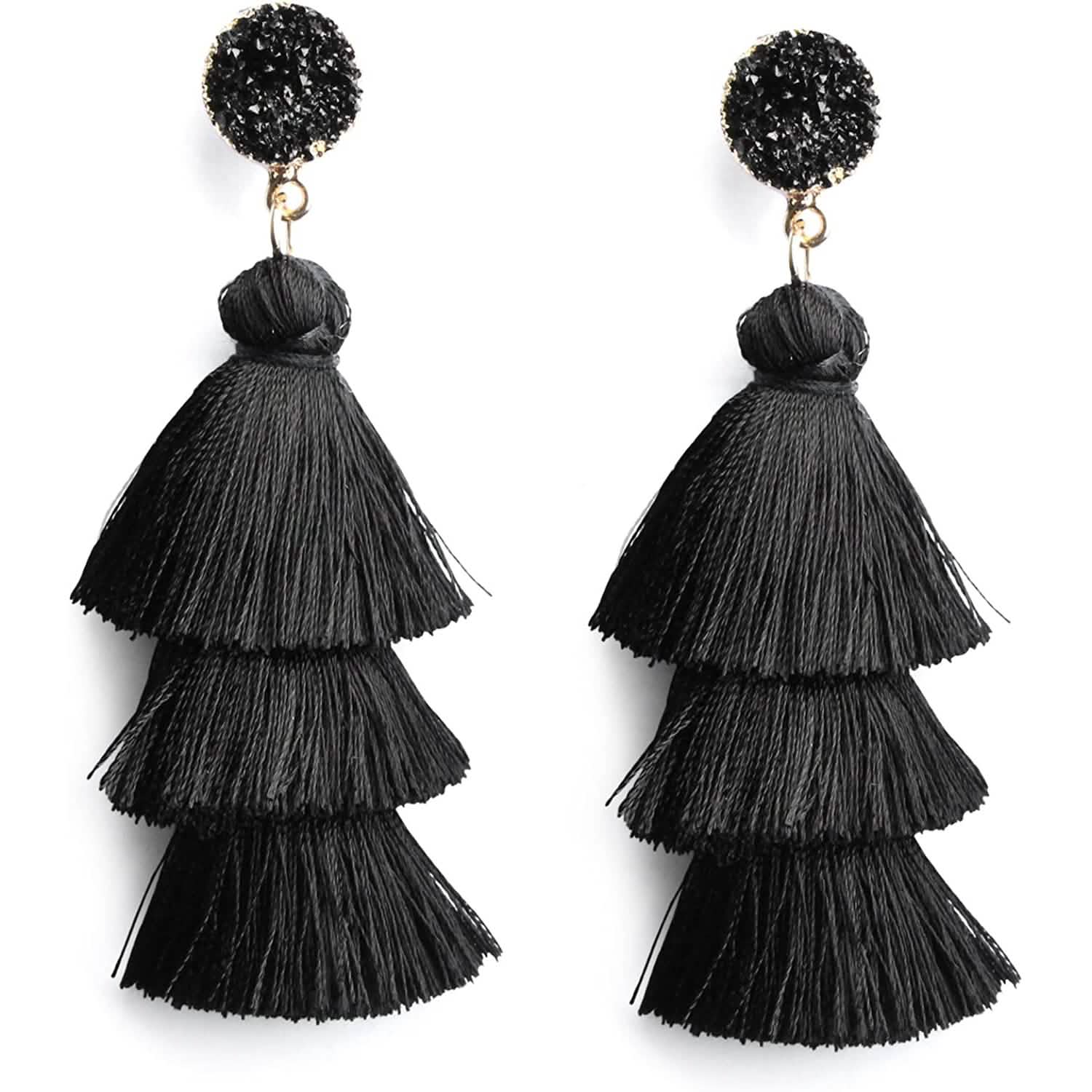 Me&amp;Hz Colorful Layered Tassel Earrings