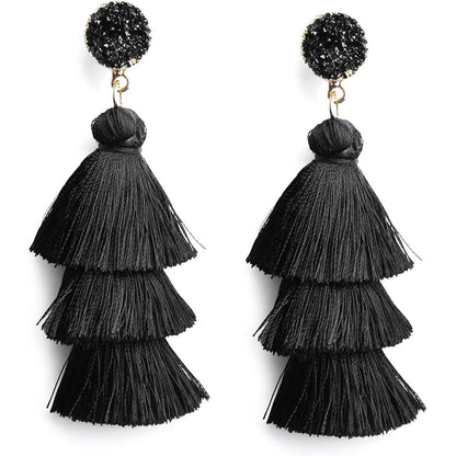 Me&amp;Hz Colorful Layered Tassel Earrings