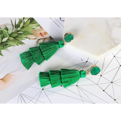 Me&amp;Hz Colorful Layered Tassel Earrings