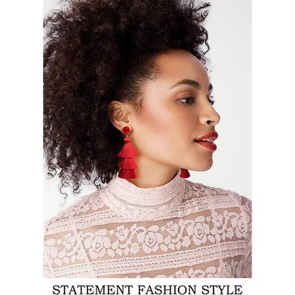 Me&amp;Hz Colorful Layered Tassel Earrings