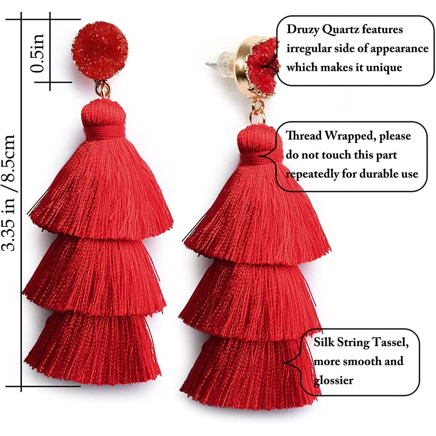 Me&amp;Hz Colorful Layered Tassel Earrings