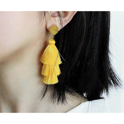 Me&amp;Hz Colorful Layered Tassel Earrings