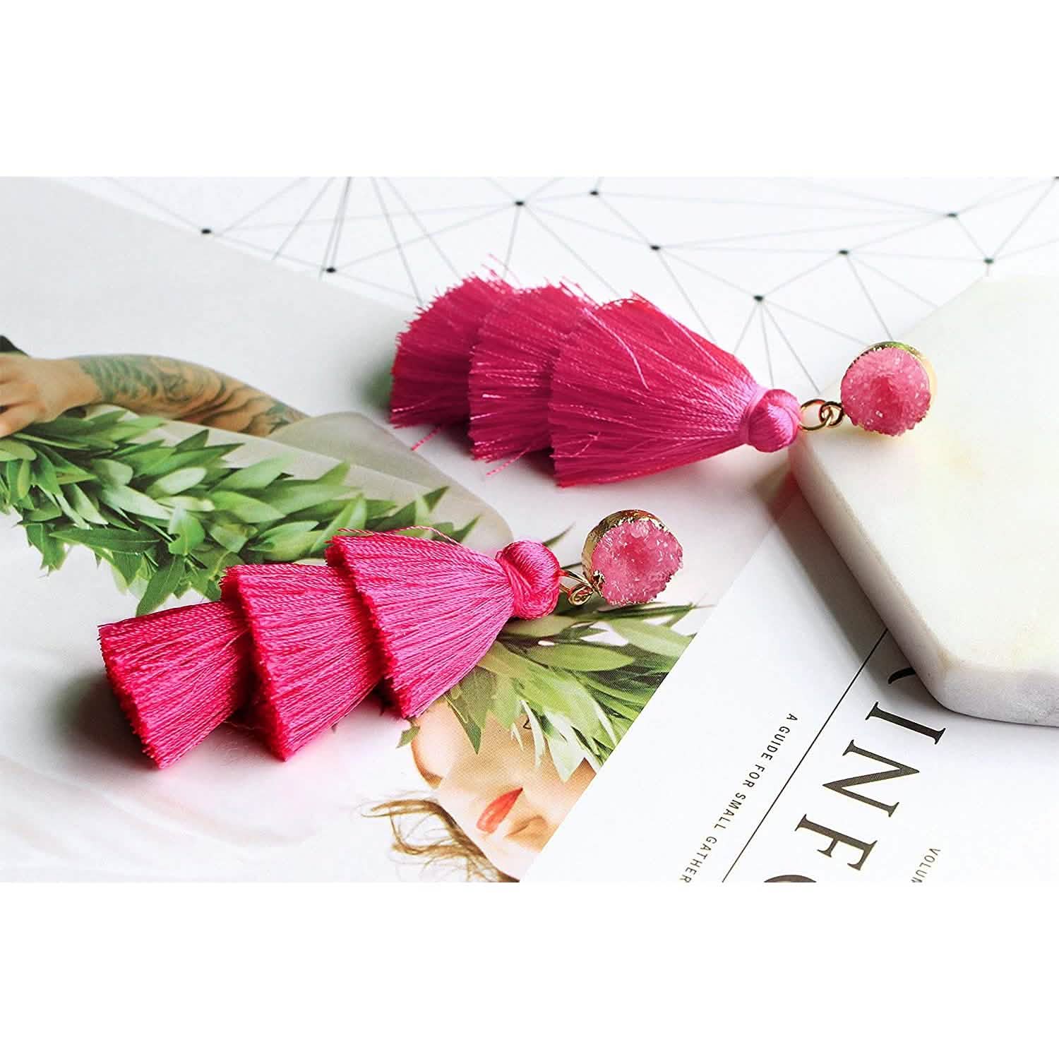Me&amp;Hz Colorful Layered Tassel Earrings