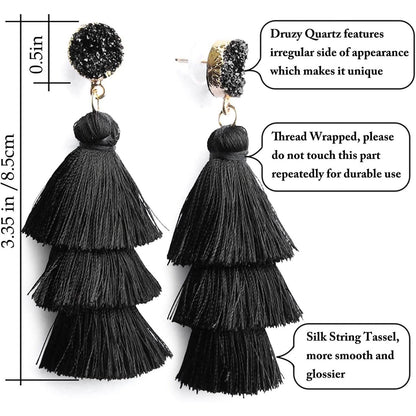 Me&amp;Hz Colorful Layered Tassel Earrings
